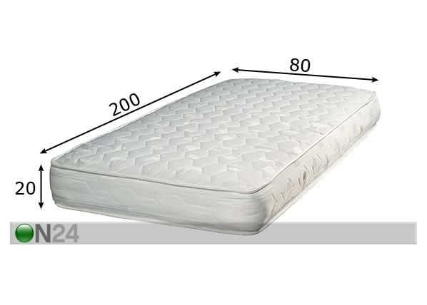 Joustinpatja FAVORITE 80x200 cm mitat