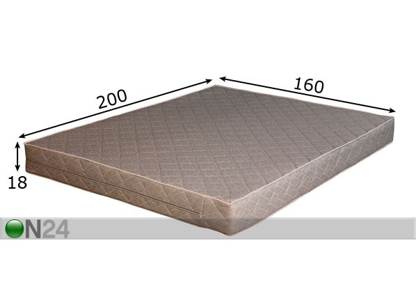 Joustinpatja GREY POCKET 160x200 cm mitat