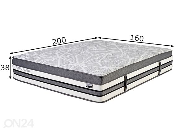 Joustinpatja Harmony Double Delux 160x200 cm mitat