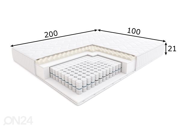 Joustinpatja Hilding Family Zorba 100x200 cm mitat