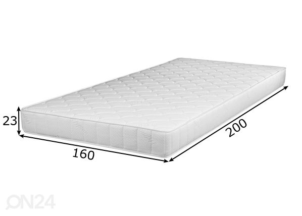 Joustinpatja Hypnos Hemera korkea pocket 5-zone 160x200 cm mitat