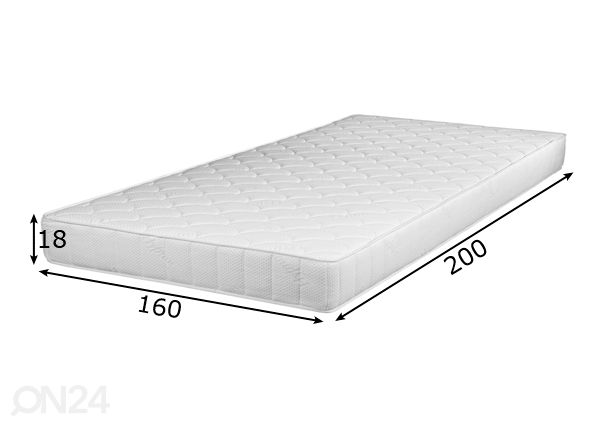 Joustinpatja Hypnos Jupiter pocket 5-zone ja latex 160x200 cm mitat