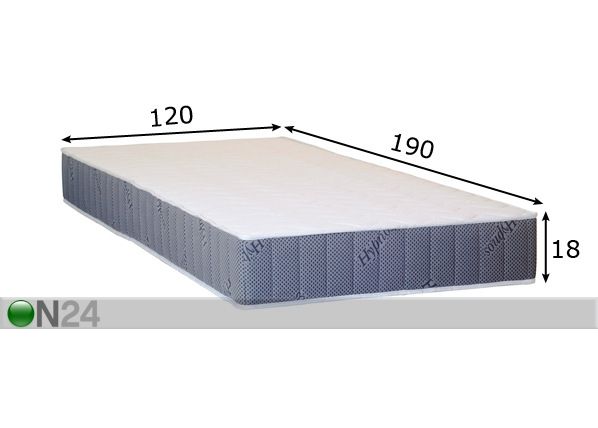 Joustinpatja HYPNOS LUNA 120x190 cm mitat
