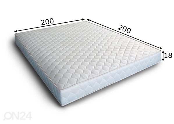 Joustinpatja INTER POCKET 200x200 cm, valkoinen kangas mitat