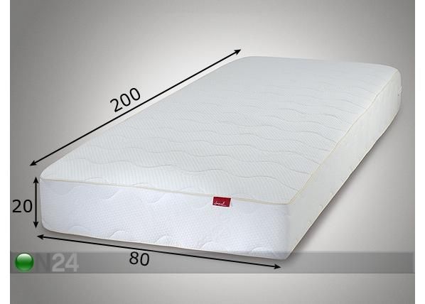 Joustinpatja LUX 1,9 80x200 cm mitat