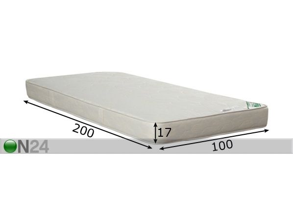 Joustinpatja MATALA, EKOLOGINEN 100x200 cm mitat