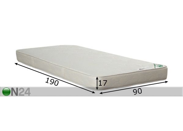 Joustinpatja MATALA, EKOLOGINEN 90x190 cm mitat
