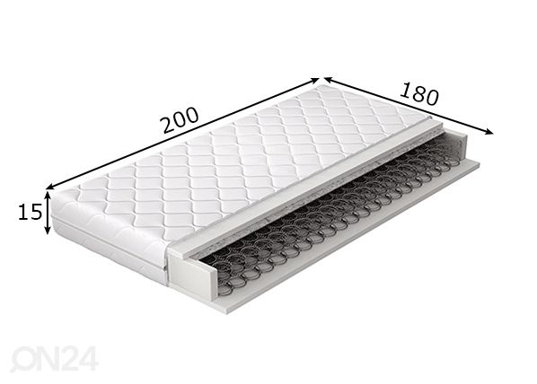 Joustinpatja Orsola 180x200 cm mitat