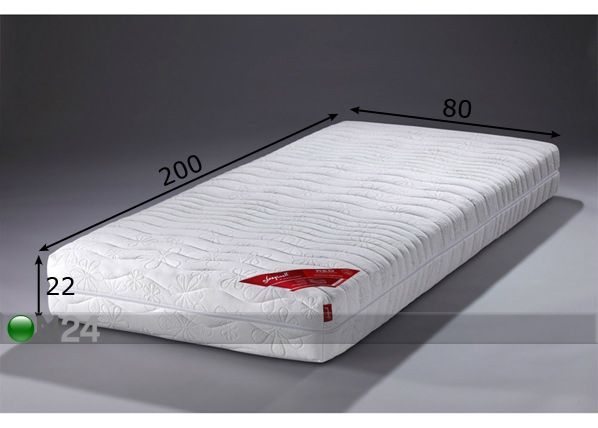 Joustinpatja RED MEMORY POCKET 2,1 80x200 cm mitat