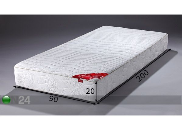 Joustinpatja RED POCKET 2,1 90x200 cm mitat