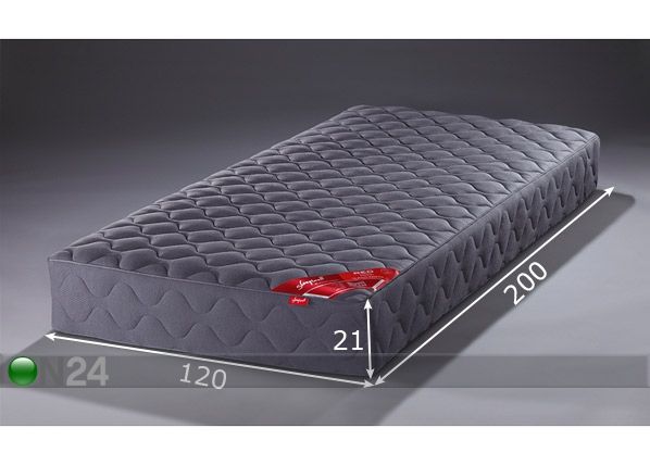 Joustinpatja RED ZONED POCKET DARK 120x200 cm mitat
