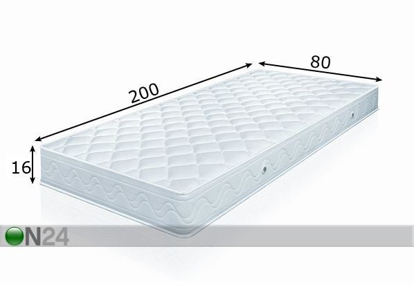 Joustinpatja SAN REMO 80x200 cm mitat