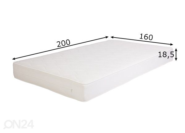 Joustinpatja San Remo Lux 160x200 cm mitat
