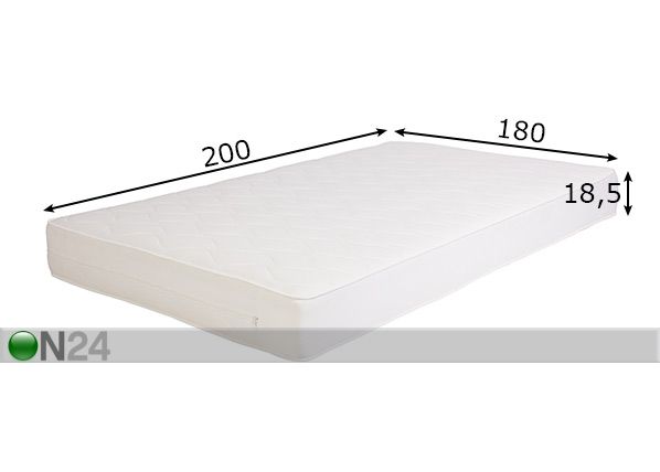 Joustinpatja San Remo Lux 180x200 cm mitat