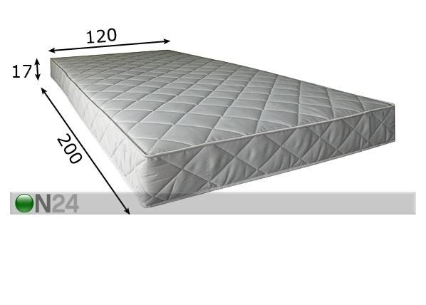 Joustinpatja STANDARD 120x200 cm mitat