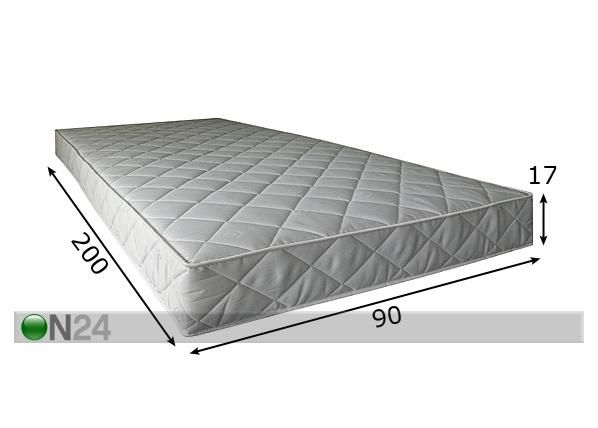 Joustinpatja STANDARD 90x200 cm mitat