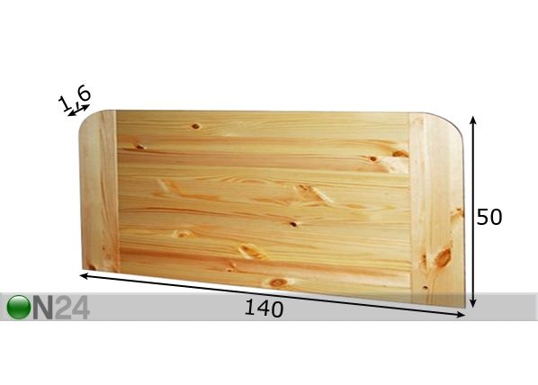 Joustinsängyn pääty 140x50 cm mitat