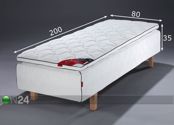 Joustinsänky BLACK MULTIPOCKET TEMPSMART + TOP TEMPSMART 80x200 cm mitat