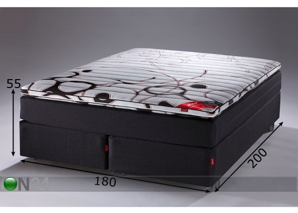 Joustinsänky BLACK ZONED MULTIPOCKET™ 180x200 cm mitat