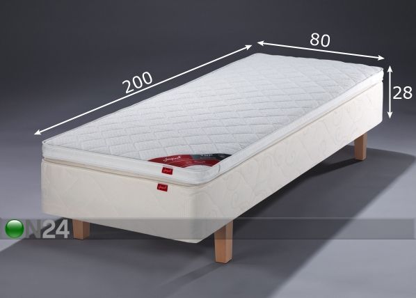 Joustinsänky BLUE POCKET+sijauspatja TOP FOAM 80x200 cm mitat