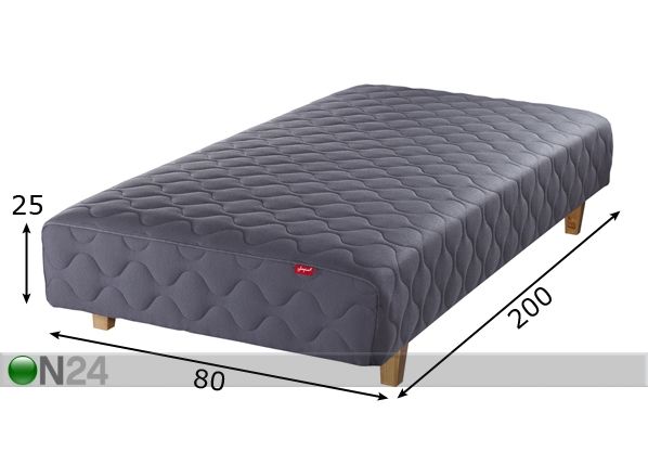 Joustinsänky LUX BLACK 80x200 cm mitat