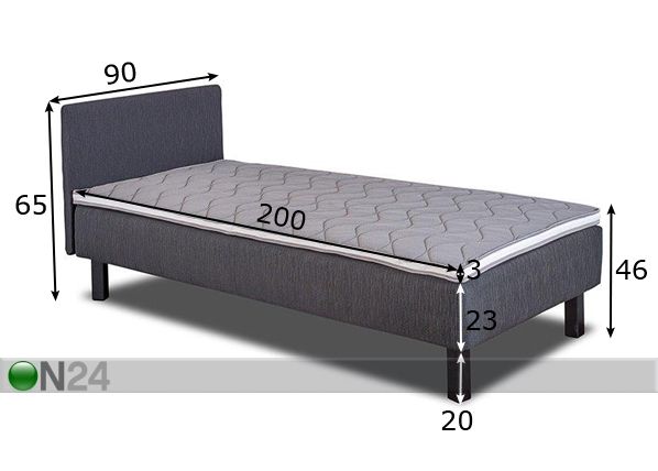 Joustinsänkysarja HYPNOS APOLLO 90x200 cm mitat