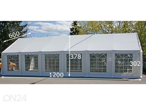 Juhlateltta 6x12 m mitat