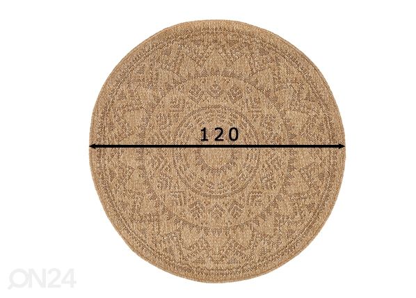 Juuttimatto sisä-ja ulkokäyttöön Ø 120 cm, luonnollinen mitat
