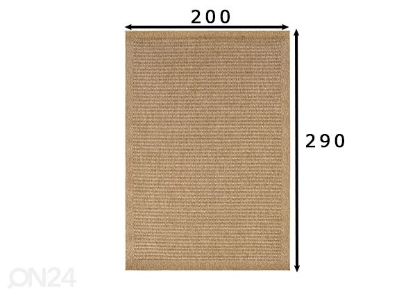 Juuttimatto sisä-ja ulkokäyttöön, luonnollinen mitat