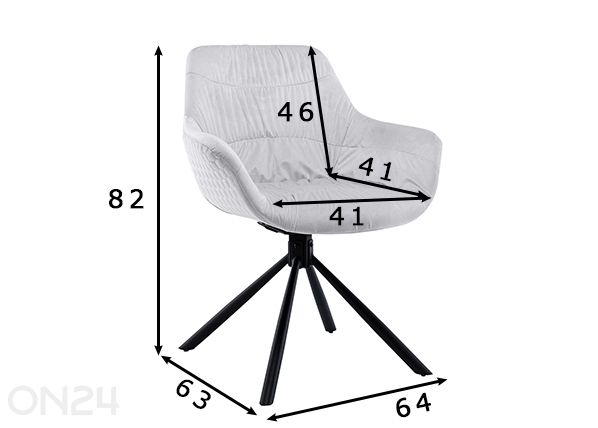 Kääntyvä tuoli Harvey mitat