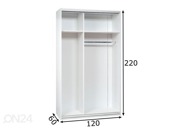 Kaapin runko Emil 120 cm mitat