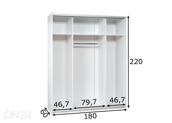 Kaapin runko Emil 180 cm mitat