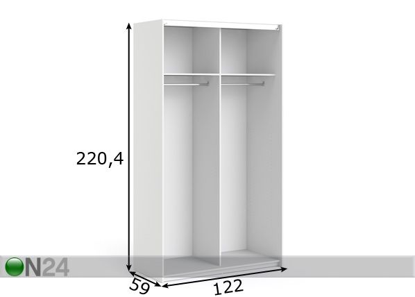 Kaapin runko FIRENZE 120 cm mitat