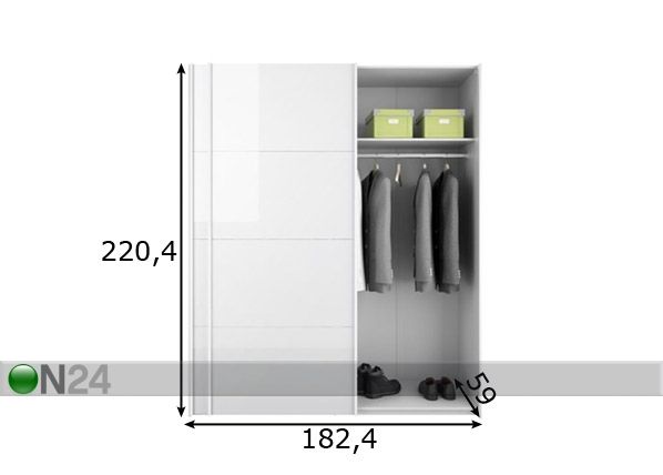 Kaapin runko FIRENZE 180 cm mitat