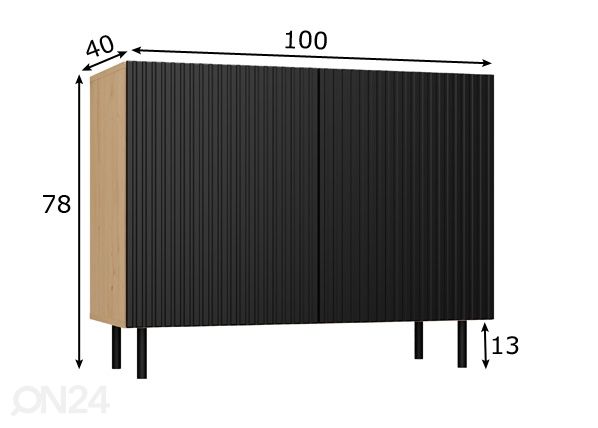 Kaappi 100 cm mitat
