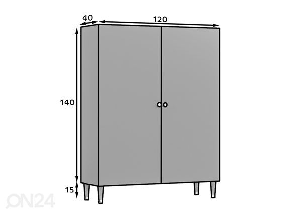Kaappi 120 cm mitat