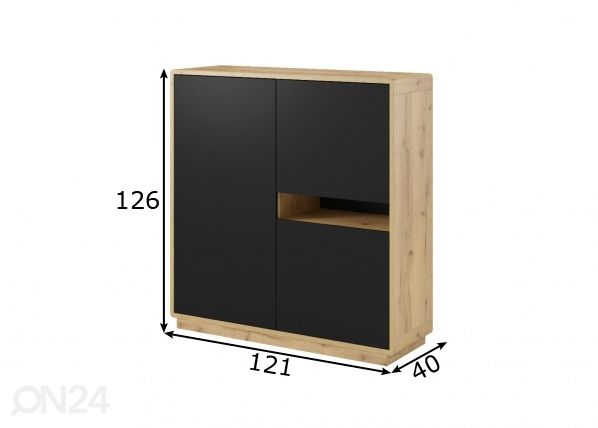 Kaappi 121 cm mitat