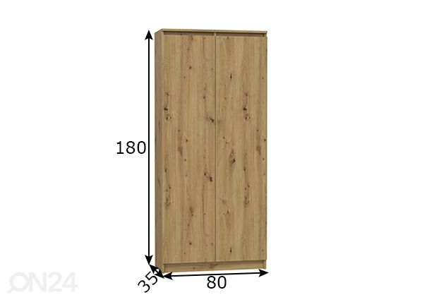 Kaappi 80 cm mitat