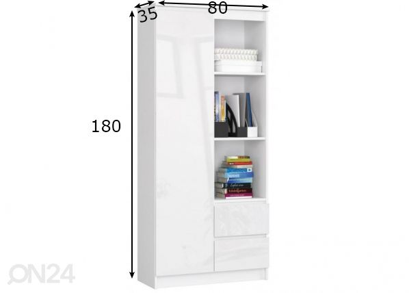 Kaappi 80 cm mitat