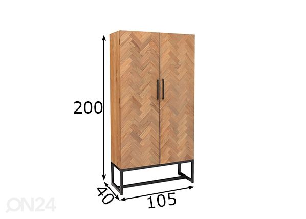 Kaappi Accent 105 cm mitat