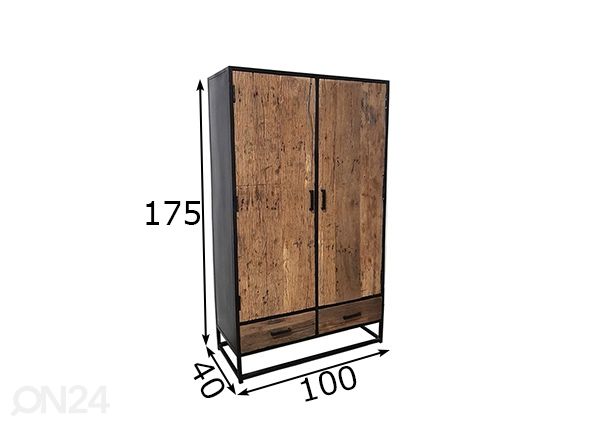Kaappi Dakota 100 cm mitat
