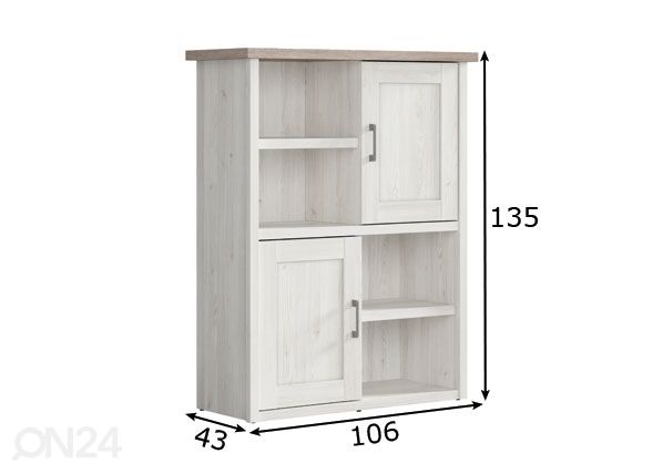 Kaappi/hylly 106 cm mitat