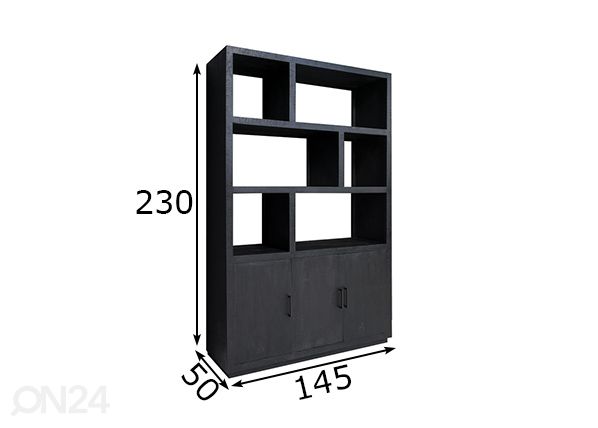 Kaappi/hylly Jaxx 145 cm mitat