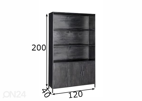 Kaappi/hylly Kala 120 cm mitat