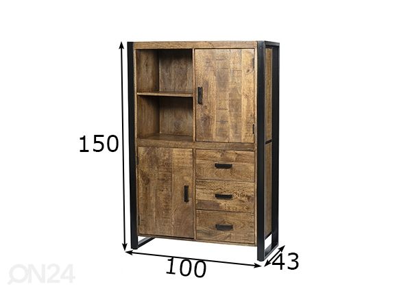 Kaappi/hylly Nairobi 100 cm mitat