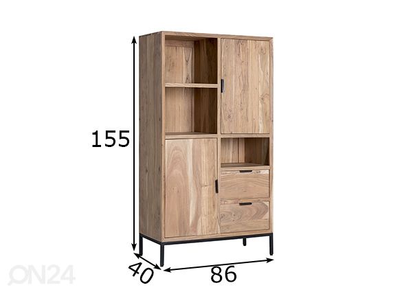 Kaappi/hylly Oslo 86 cm mitat
