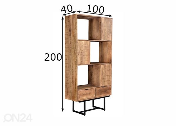 Kaappi/hylly Valdez 100 cm mitat