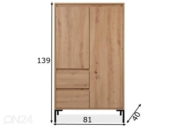 Kaappi Korsika 81 cm mitat