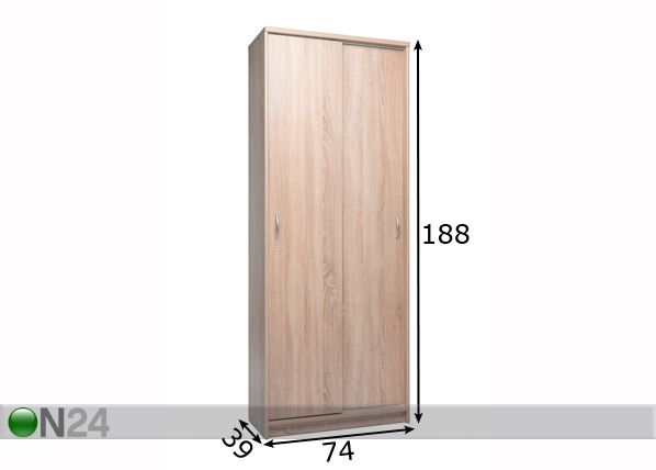 Kaappi liukuovilla mitat