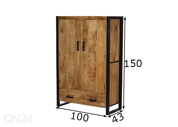 Kaappi Nairobi 155 cm mitat